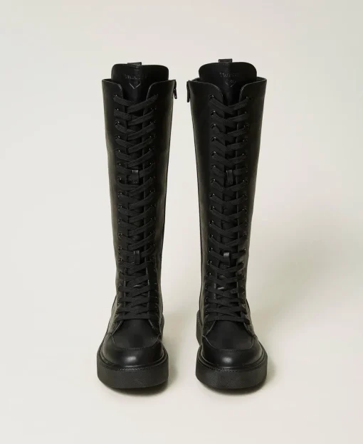 Sneaker-Boots Mit Schnürung
