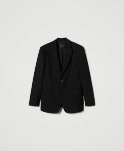 Anzugblazer Aus Serge Aus Wollmischung