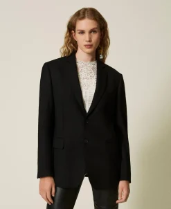 Anzugblazer Aus Serge Aus Wollmischung