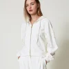 Asymmetrische Sweatjacke Mit Perlen