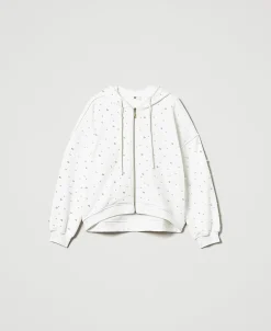 Asymmetrische Sweatjacke Mit Perlen
