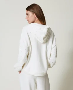 Asymmetrische Sweatjacke Mit Perlen