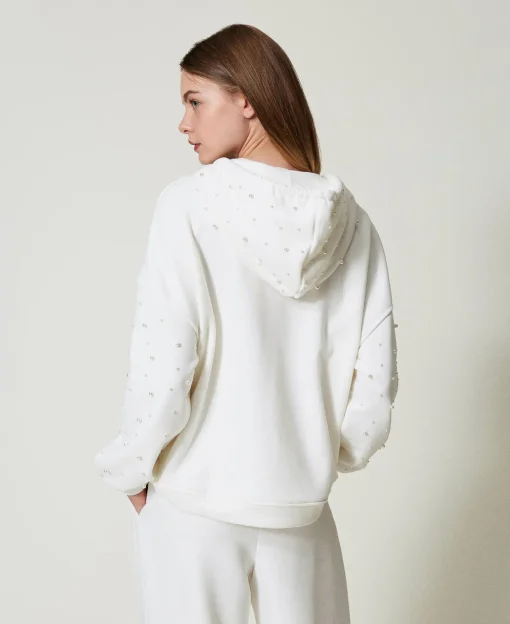 Asymmetrische Sweatjacke Mit Perlen