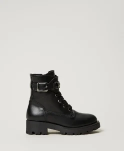 Baby-Stiefelette Aus Leder Mit Riemen