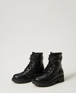 Baby-Stiefelette Aus Leder Mit Riemen