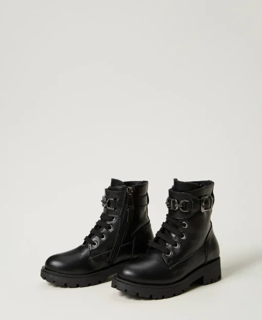 Baby-Stiefelette Aus Leder Mit Riemen