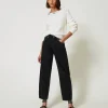 Barrel-Fit-Jeans Mit Schlangenprint