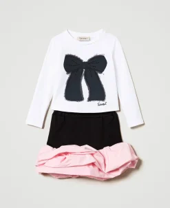 Bedrucktes Shirt Und Volantrock