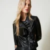 Bikerjacke Aus Lederimitat Mit Volant