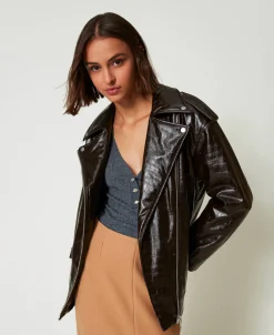 Bikerjacke Mit Animalprint