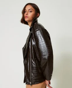 Bikerjacke Mit Animalprint