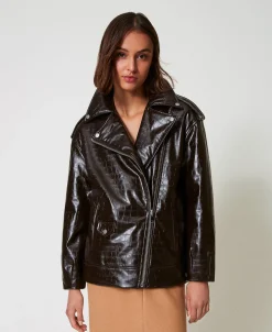 Bikerjacke Mit Animalprint