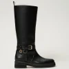 Bikerstiefel Aus Leder Mit Oval T