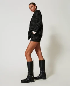 Bikerstiefel Aus Leder Mit Oval T