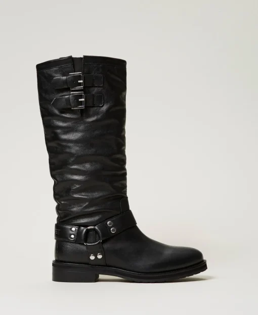 Bikerstiefel „Darcy“ Aus Leder Mit Riemen