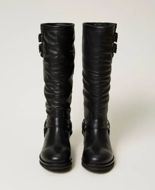 Bikerstiefel „Darcy“ Aus Leder Mit Riemen