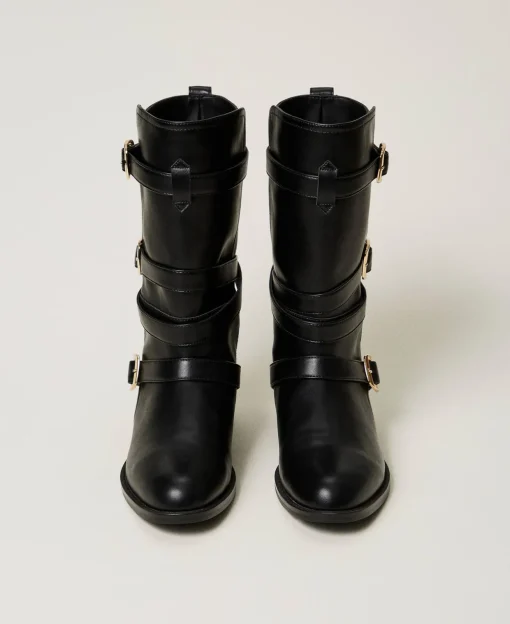 Bikerstiefel Mit Riemen