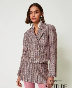 Blazer Aus Bouclé- Und Lurexgarn