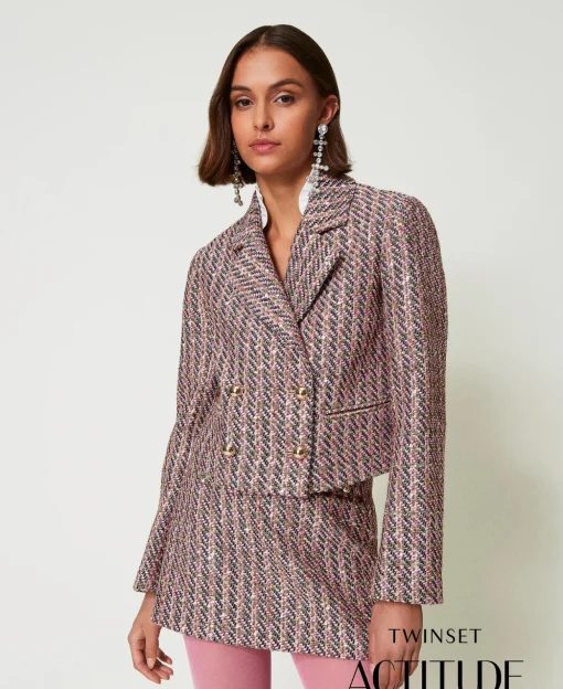 Blazer Aus Bouclé- Und Lurexgarn