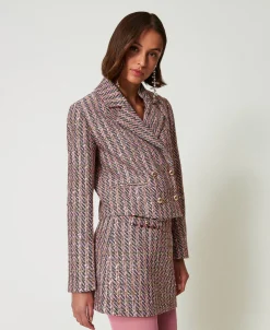 Blazer Aus Bouclé- Und Lurexgarn