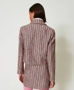 Blazer Aus Bouclé- Und Lurexgarn