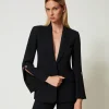 Blazer Aus Crêpe-Cady Mit Kettenknöpfen