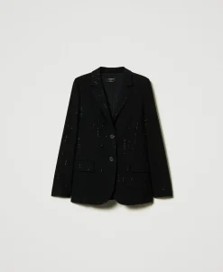 Blazer Aus Tuch Mit Pailletten