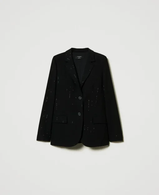 Blazer Aus Tuch Mit Pailletten