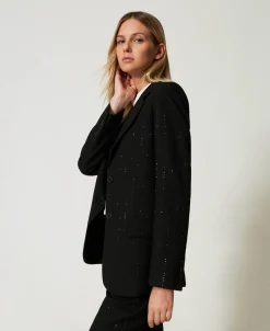 Blazer Aus Tuch Mit Pailletten