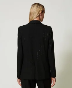 Blazer Aus Tuch Mit Pailletten