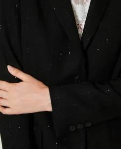 Blazer Aus Tuch Mit Pailletten