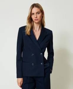 Blazer Mit Lurex-Nadelstreifen