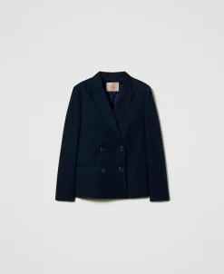 Blazer Mit Lurex-Nadelstreifen