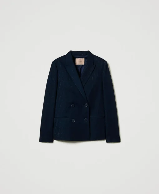 Blazer Mit Lurex-Nadelstreifen