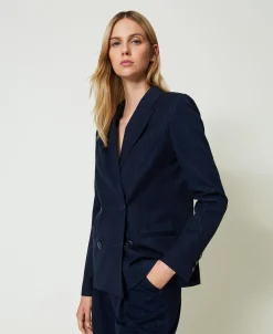 Blazer Mit Lurex-Nadelstreifen