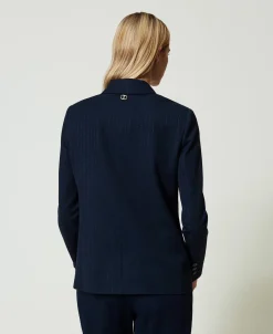 Blazer Mit Lurex-Nadelstreifen