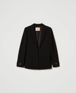Blazer Mit „Oval T“-Riegeln