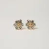 Blumenohrringe Mit Strass Und Oval T