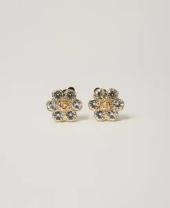 Blumenohrringe Mit Strass Und Oval T