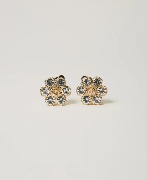 Blumenohrringe Mit Strass Und Oval T