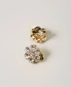 Blumenohrringe Mit Strass Und Oval T