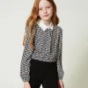 Bluse Aus Crêpe De Chine Mit Print