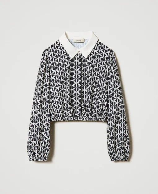 Bluse Aus Crêpe De Chine Mit Print