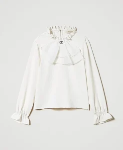 Bluse Aus Crêpe De Chine Mit Jabot