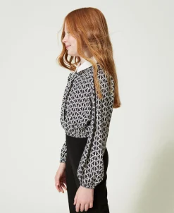 Bluse Aus Crêpe De Chine Mit Print