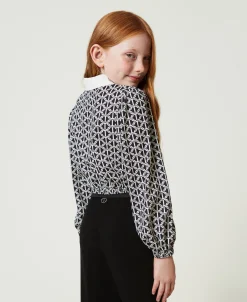 Bluse Aus Crêpe De Chine Mit Print