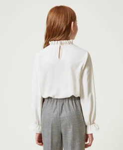 Bluse Aus Crêpe De Chine Mit Jabot