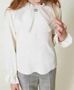 Bluse Aus Crêpe De Chine Mit Jabot