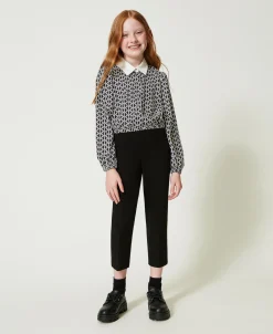 Bluse Aus Crêpe De Chine Mit Print