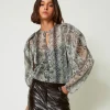 Bluse Aus Krepon Mit Schlangenprint